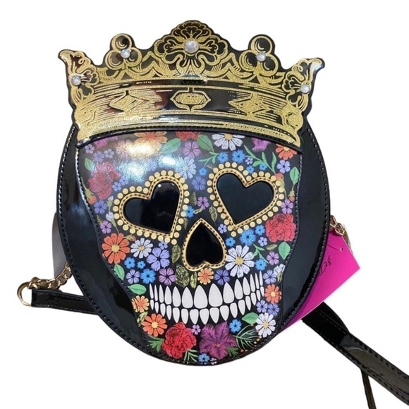 Betsey Johnson Kitsch Halloween Sugar Skull Crossbody NWT - Picture 1 of 2